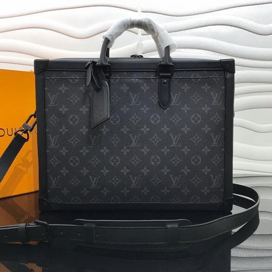 LV M44952 Louis Vuitton Soft Trunk Briefcase Monogram Black - luxibagsmall