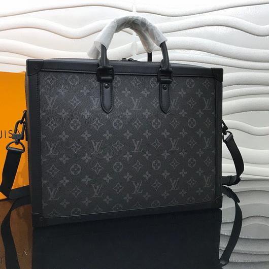 LV M44952 Louis Vuitton Soft Trunk Briefcase Monogram Black - luxibagsmall