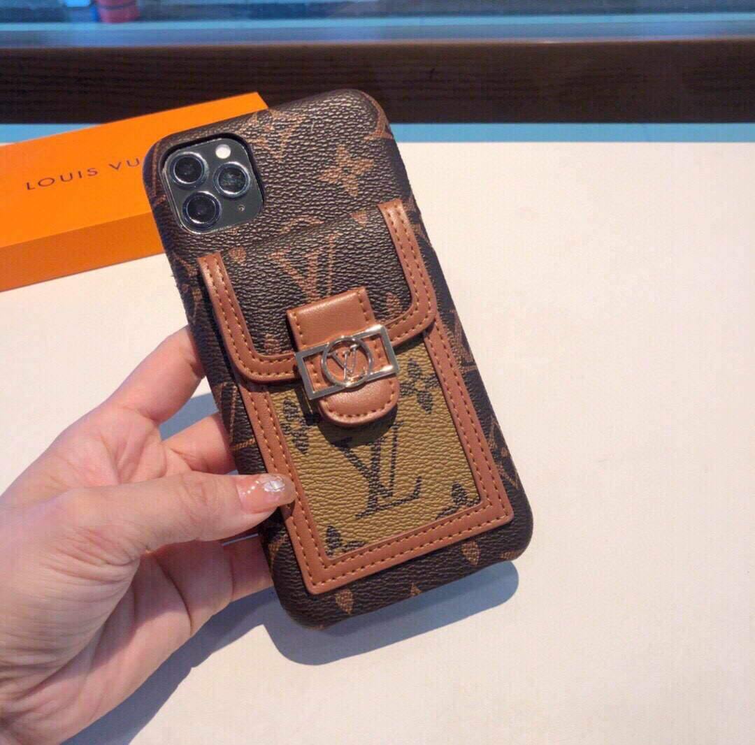 Louis Vuitton Apple Iphone Leather Premium Deluxe Phone Case Protection 10111 - luxibagsmall