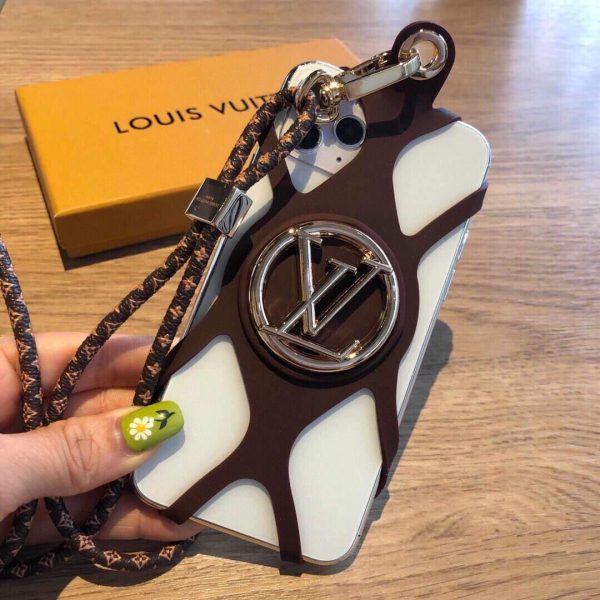 Louis Vuitton Apple Iphone Leather Premium Deluxe Phone Case Protection 10100 - luxibagsmall