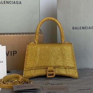 xubag.ru-balenciaga-592833-hourglass-small-top-handle-yellow-suede-calfskin-with-rhinestones-001