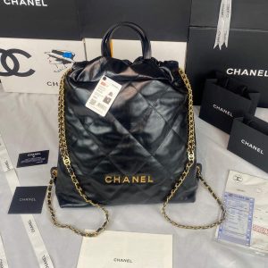 xubag.ru-chanel-22-backpack-shiny-calfskin-as3313-black-gold-001