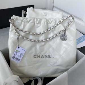 xubag.ru-chanel-22-handbag-shiny-calfskin-gold-as3261-white-with-silver-logo-001