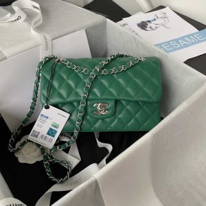 xubag.ru-chanel-a01113-flap-handbag-classic-bag-lambskin-green-silver-001