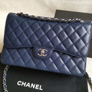 xubag.ru-chanel-a58600-large-classic-handbag-grained-shiny-calfskin-navy-blue-sliver-001