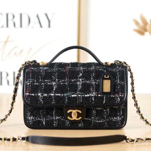 xubag.ru-chanel-as3653-small-flap-bag-with-top-handle-wool-tweed-gold-tone-metal-black-and-white-001