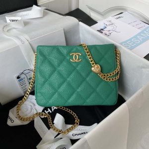 xubag.ru-chanel-as3830-small-hobo-handbag-green-calfskin-gold-001