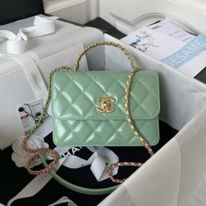 xubag.ru-chanel-as3886-mini-flap-bag-with-top-handle-shiny-calfskin-green-gold-001