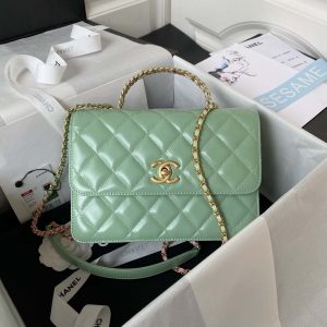 xubag.ru-chanel-as3908-cc-small-flap-bag-with-top-handle-shiny-calfskin-green-gold-001