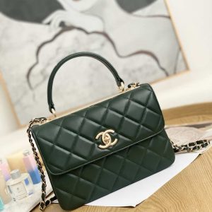 xubag.ru-chanel-small-trendy-cc-flap-bag-with-top-handle-lambskin-bag-a92236-dark-green-gold-001