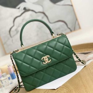 xubag.ru-chanel-small-trendy-cc-flap-bag-with-top-handle-lambskin-bag-a92236-green-gold-001