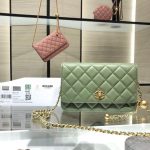 Chanel Wallet on Chain Lambskin AP1450 Light Green