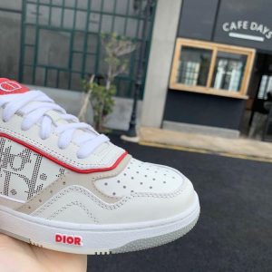 Dior 3SN272 B27 Low Top Sneaker White and Red Smooth Calfskin - Voguebags