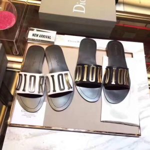 Dior 81178 Diro Letter slippers Sandals White Black logo - luxibagsmall