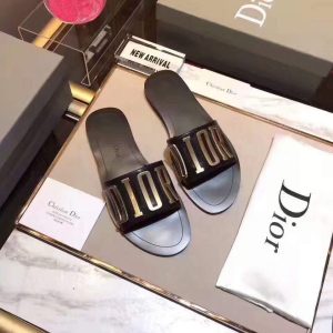 Dior 81178 Diro Letter slippers Sandals White Black logo - luxibagsmall