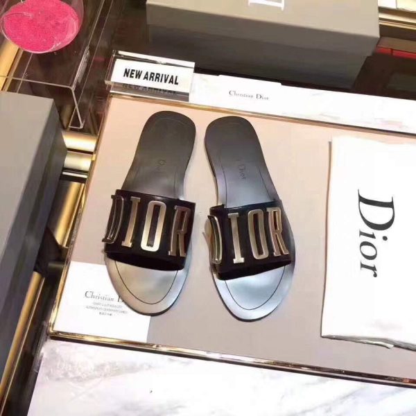 Dior 81178 Diro Letter slippers Sandals White Black logo - luxibagsmall