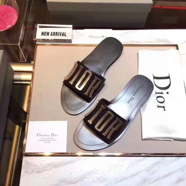 Dior 81178 Diro Letter slippers Sandals White Black logo - luxibagsmall