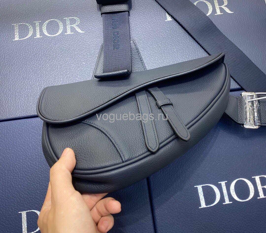 Dior M0446 Saddle Bag Dior Navy blue Calfskin Bag - Voguebags