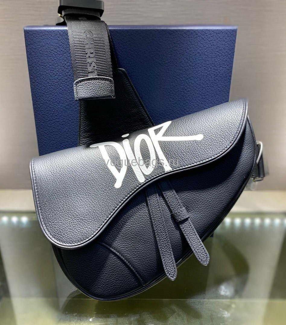 Dior M0446 Saddle Bag Dior Black Calfskin Bag - Voguebags