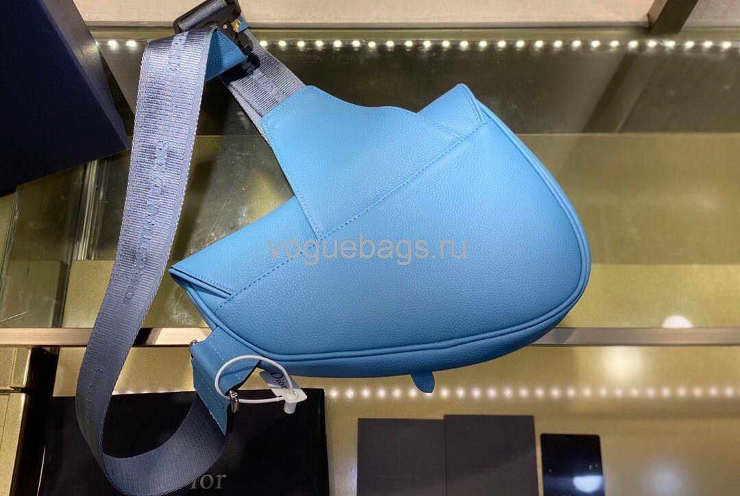 Dior M0446 Saddle Bag Dior Blue Calfskin Bag - Voguebags