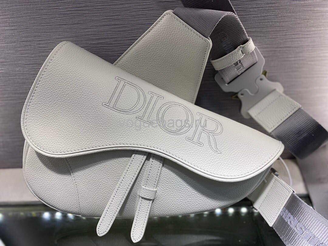 Dior M0446 Saddle Bag Dior Calfskin Bag White - Voguebags