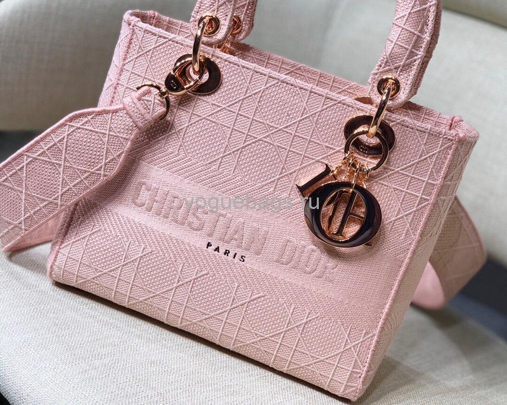 Dior M0565 Medium Lady D-Lite Bag Pink - Voguebags