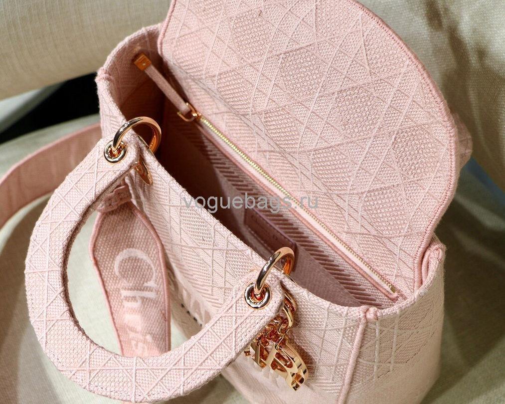 Dior M0565 Medium Lady D-Lite Bag Pink - Voguebags