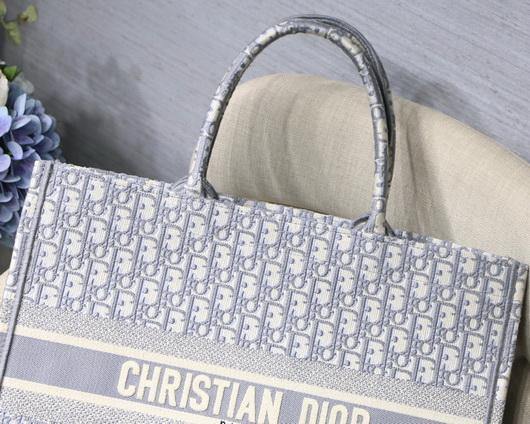 Dior M1286 Book Tote Christian Dior Shoulder Shopping Bag Gray - luxibagsmall