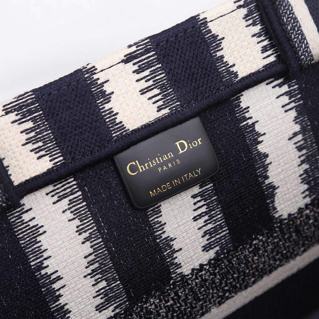 Dior M1286 Dior Book Tote small Blue D-Stripes Embroidery - luxibagsmall