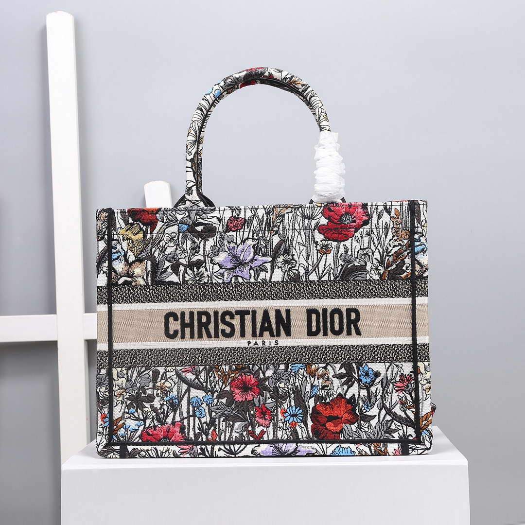 Dior M1286 Dior Book Tote Small Multicolor Flowers Embroidery - luxibagsmall