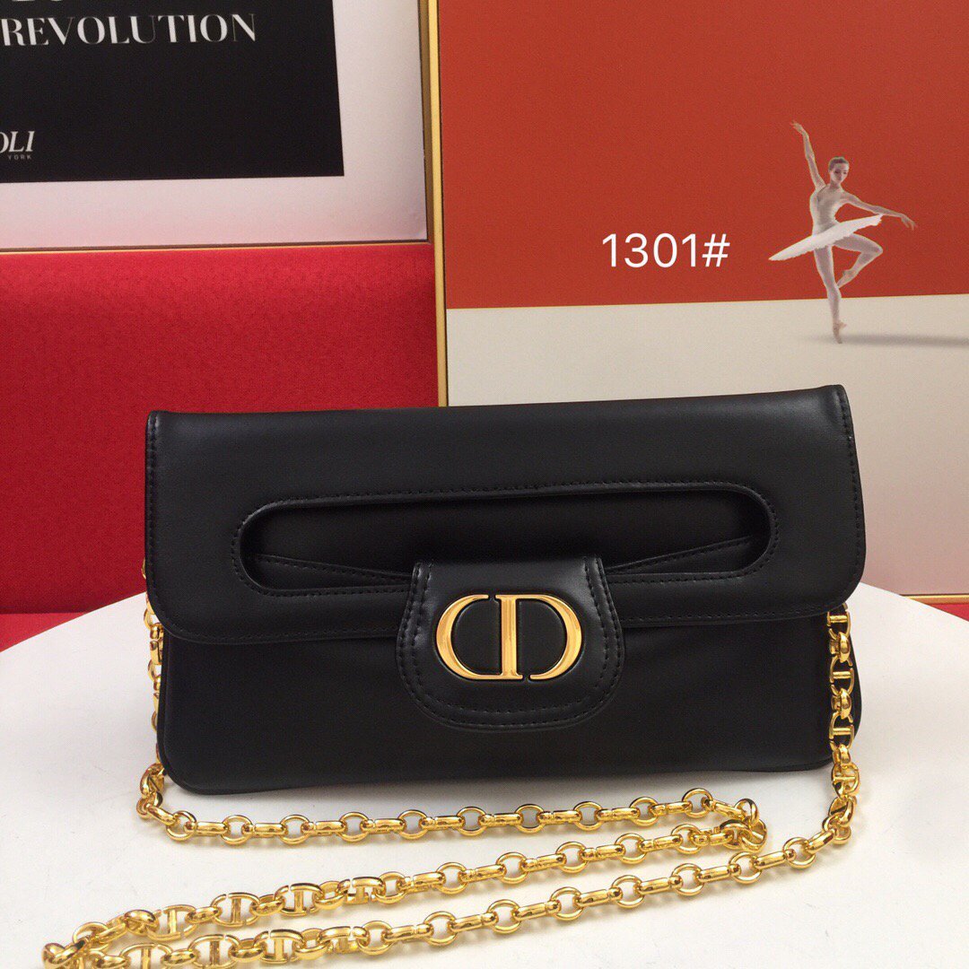 Dior M8641 Medium Diordouble Bag Black - luxibagsmall