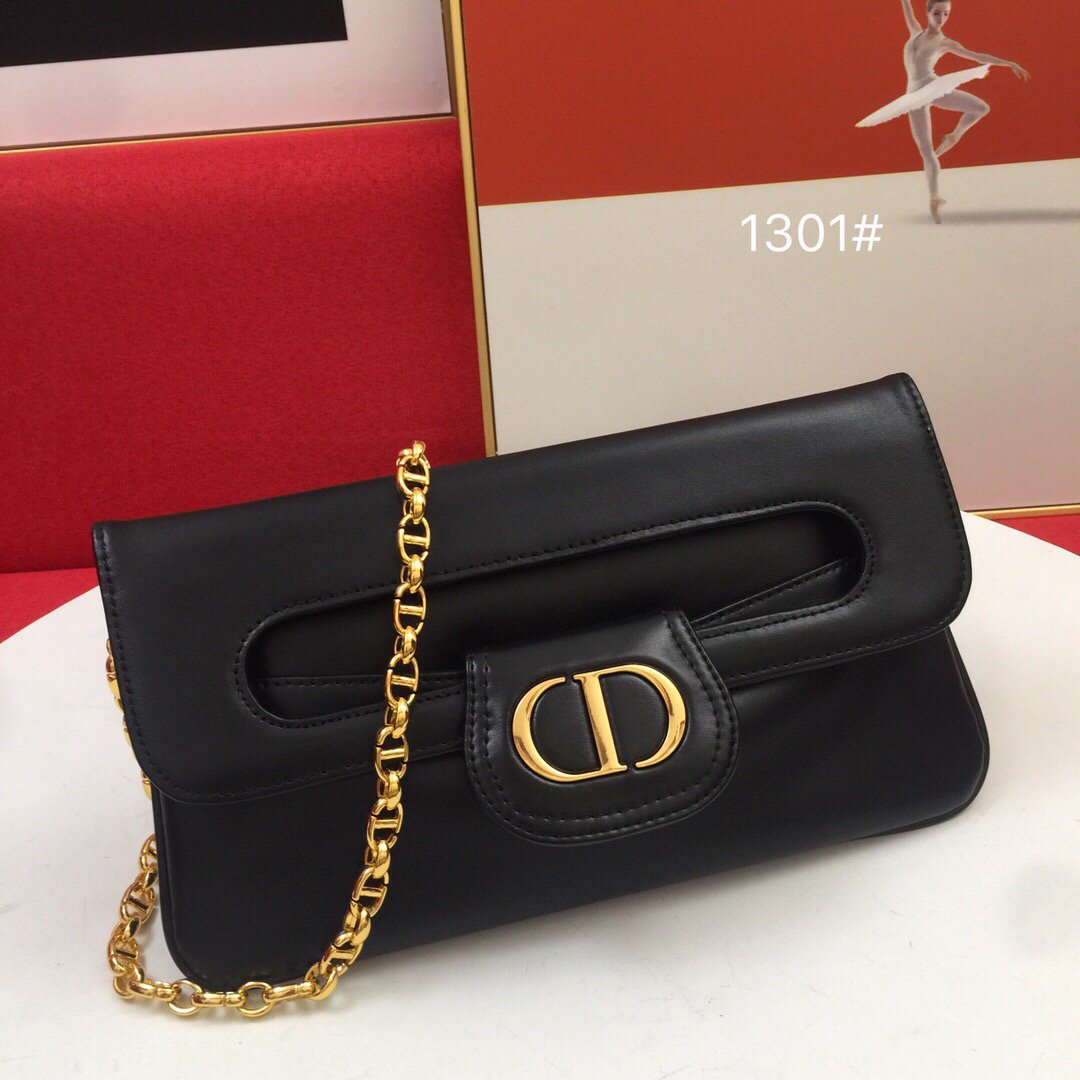 Dior M8641 Medium Diordouble Bag Black - luxibagsmall