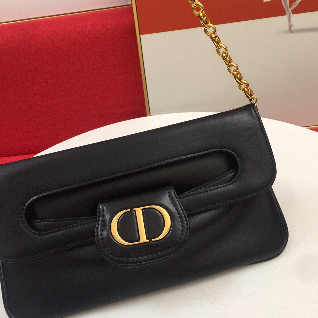 Dior M8641 Medium Diordouble Bag Black - luxibagsmall