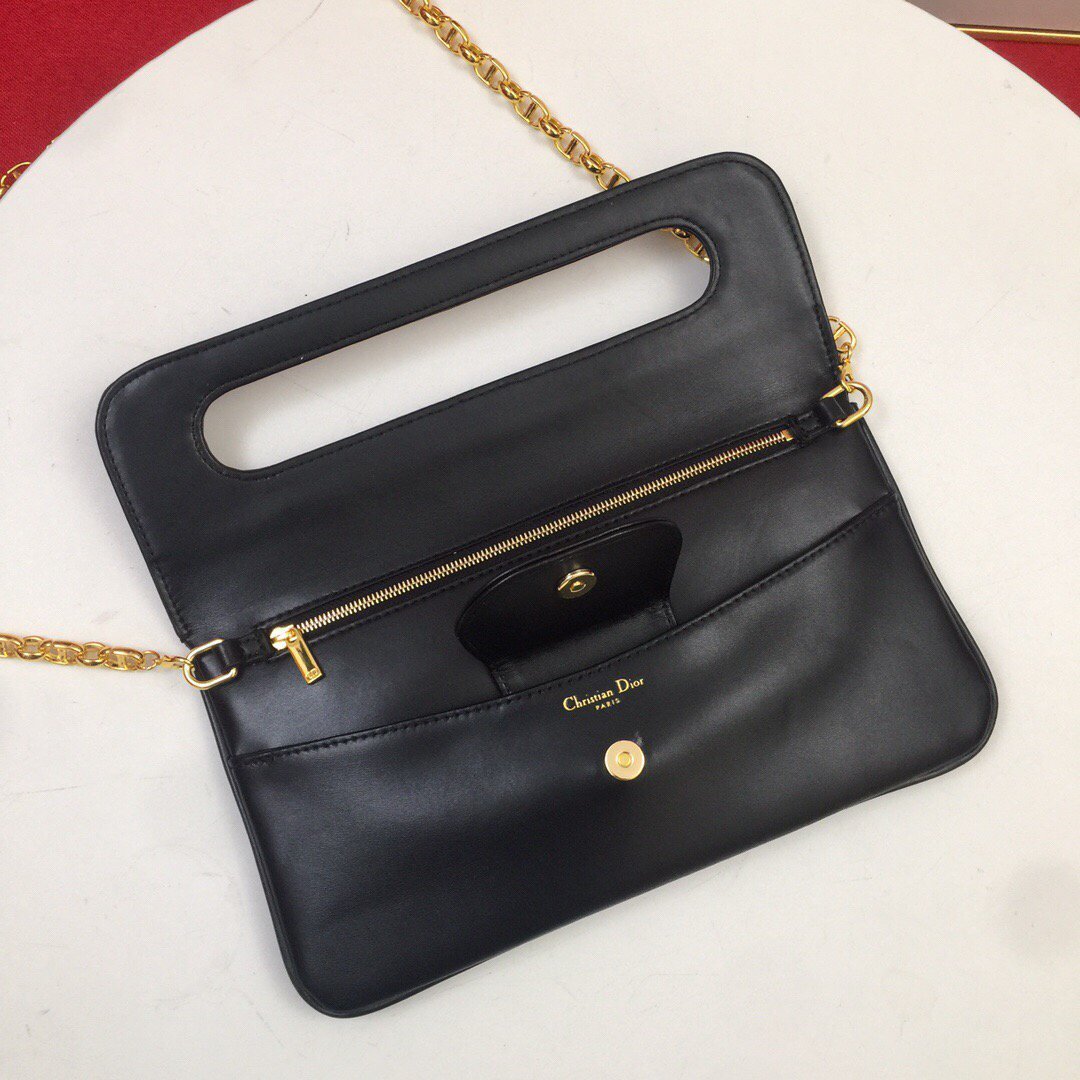 Dior M8641 Medium Diordouble Bag Black - luxibagsmall