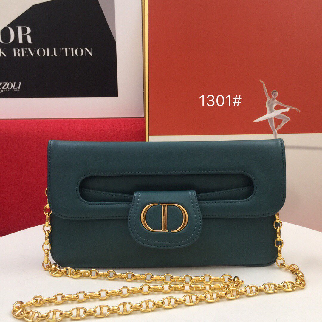 Dior M8641 Medium Diordouble Bag Dark Green - luxibagsmall