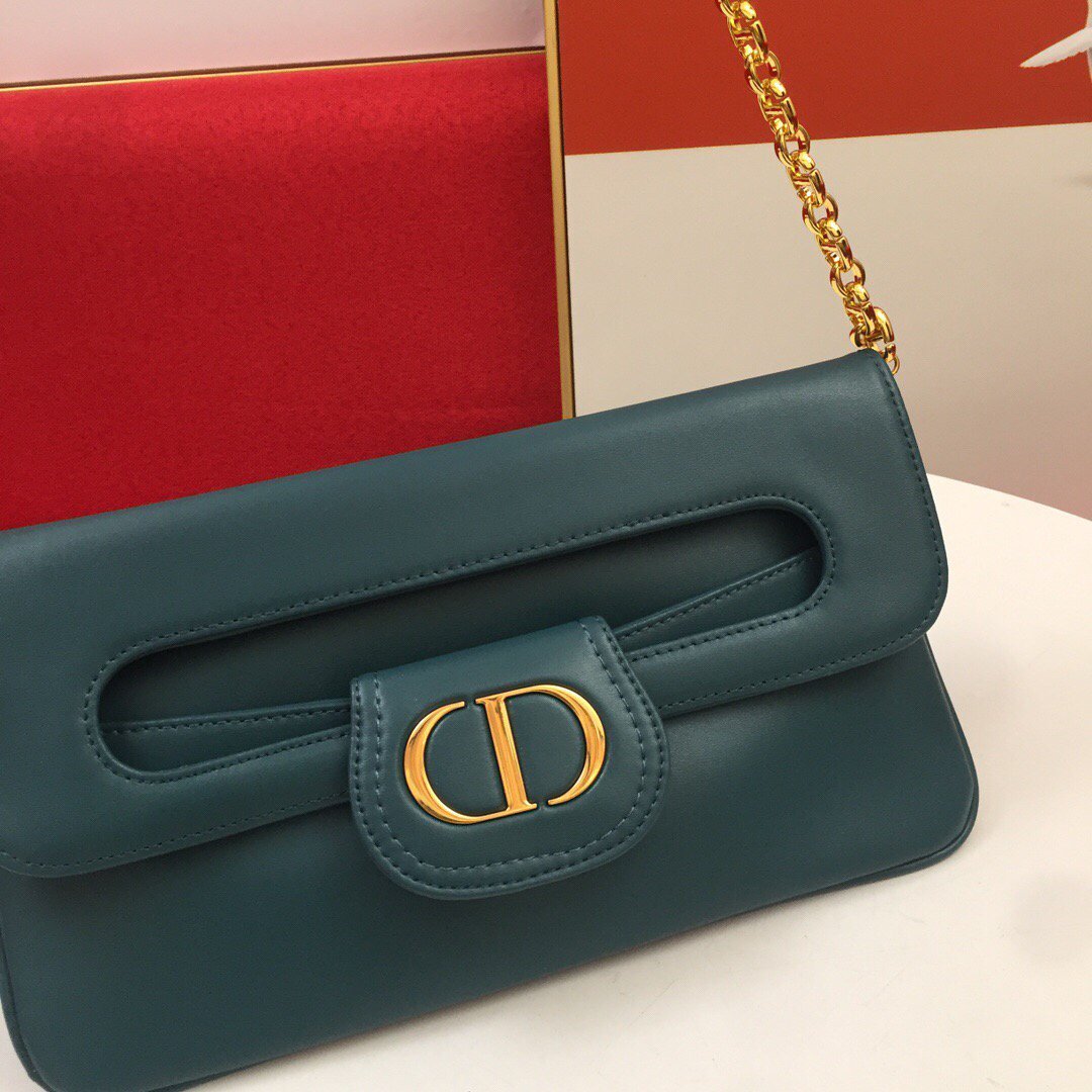 Dior M8641 Medium Diordouble Bag Dark Green - luxibagsmall