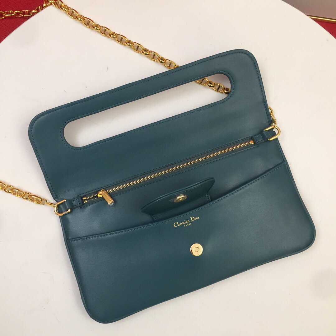 Dior M8641 Medium Diordouble Bag Dark Green - luxibagsmall