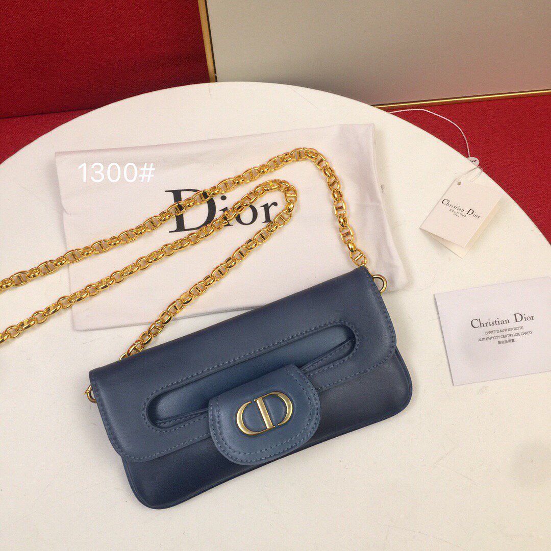 Dior M8641 Medium Diordouble Bag Deep Ocean Blue - luxibagsmall