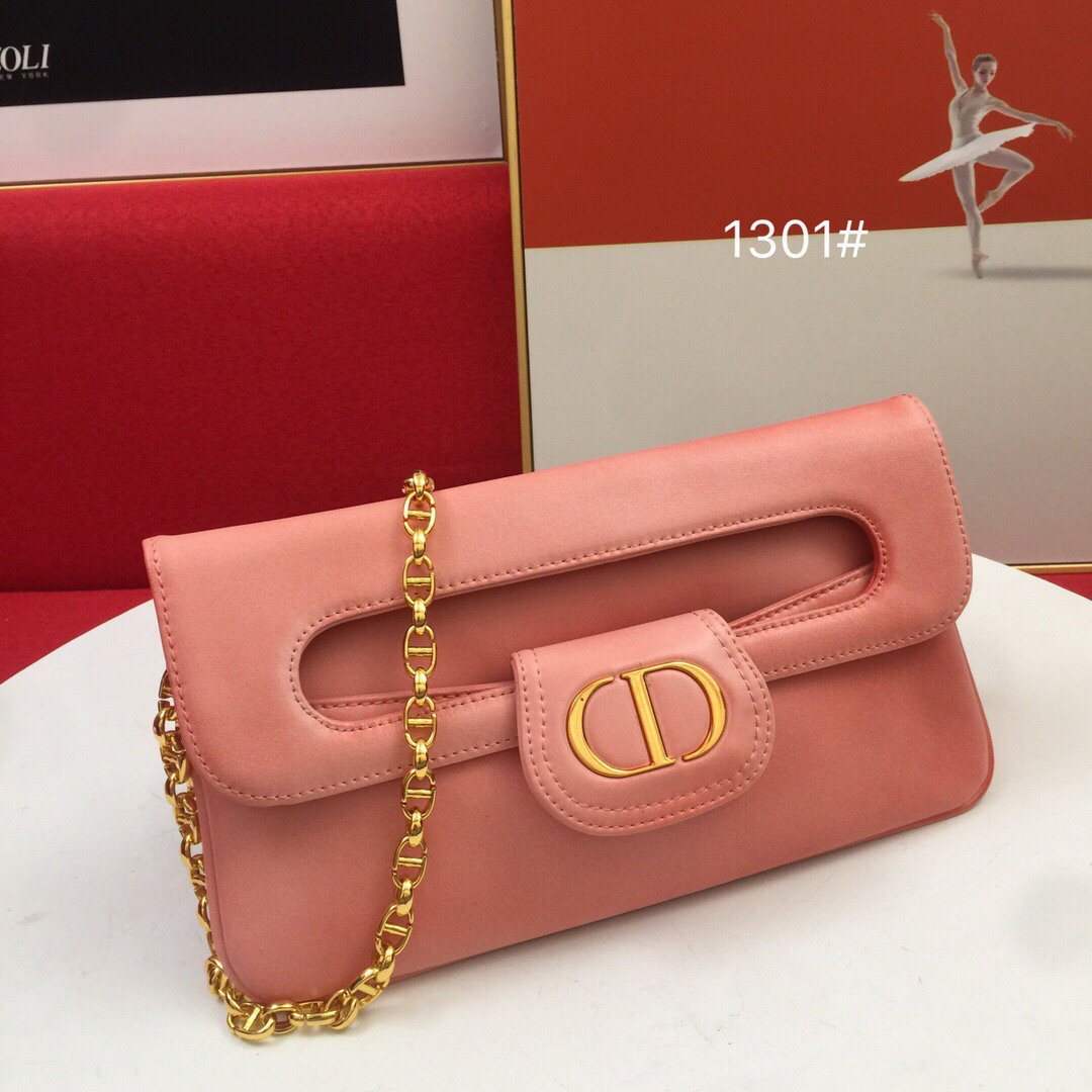 Dior M8641 Medium Diordouble Bag Pink - luxibagsmall