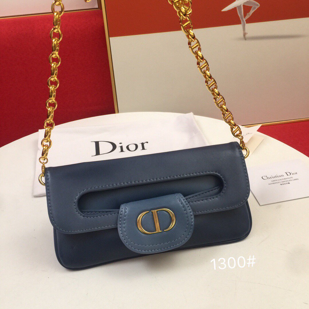 Dior M8641 Medium Diordouble Bag Deep Ocean Blue - luxibagsmall