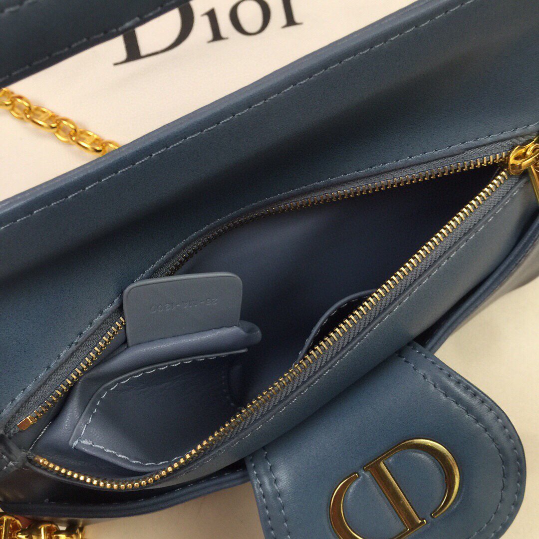 Dior M8641 Medium Diordouble Bag Deep Ocean Blue - luxibagsmall