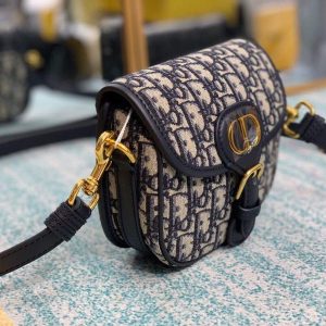 Dior M9317 Dior Bobby Small Crossbody Bag Oblique Jacquard Navy Blue - luxibagsmall