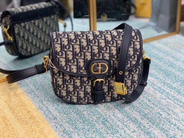 Dior M9319 Dior Bobby Medium Crossbody Bag Oblique Jacquard Navy Blue - luxibagsmall