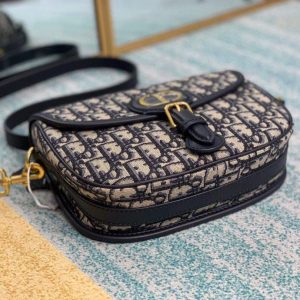 Dior M9319 Dior Bobby Medium Crossbody Bag Oblique Jacquard Navy Blue - luxibagsmall