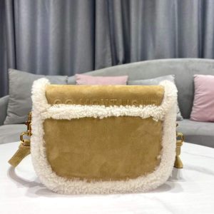 Dior M9319 Medium Dior Bobby Bag Camel Colored Shearling - Voguebags