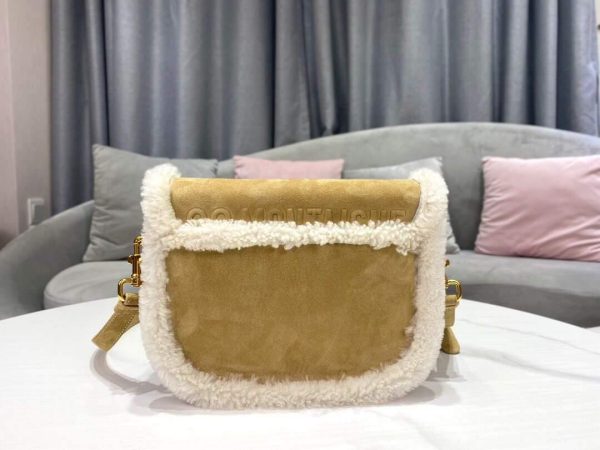 Dior M9319 Medium Dior Bobby Bag Camel Colored Shearling - Voguebags