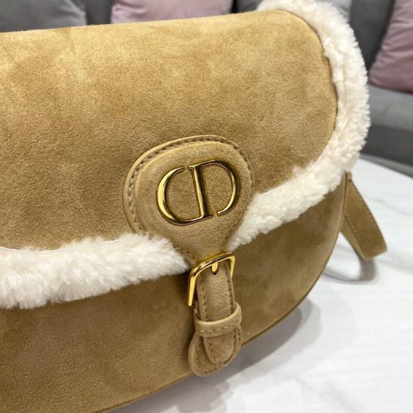 Dior M9319 Medium Dior Bobby Bag Camel Colored Shearling - Voguebags