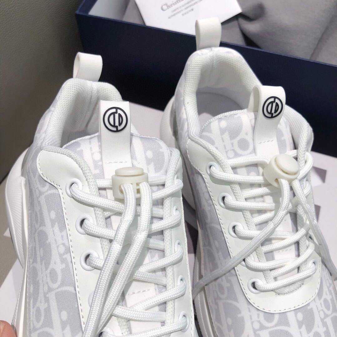 Dior Men's Women‘s D-CONNECT Sneaker Dior Printed Technical Fabric KCK302 White - luxibagsmall