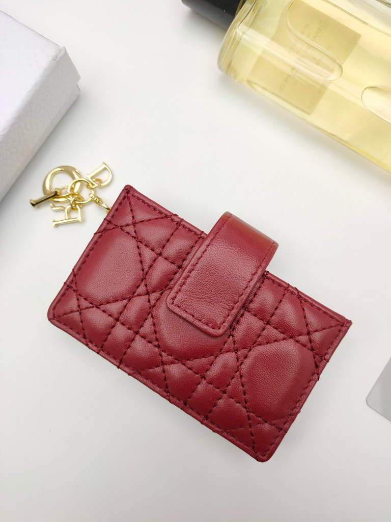 Dior S0074 Wallet Lady dior 5-Gusset card holder Red - shop2bag