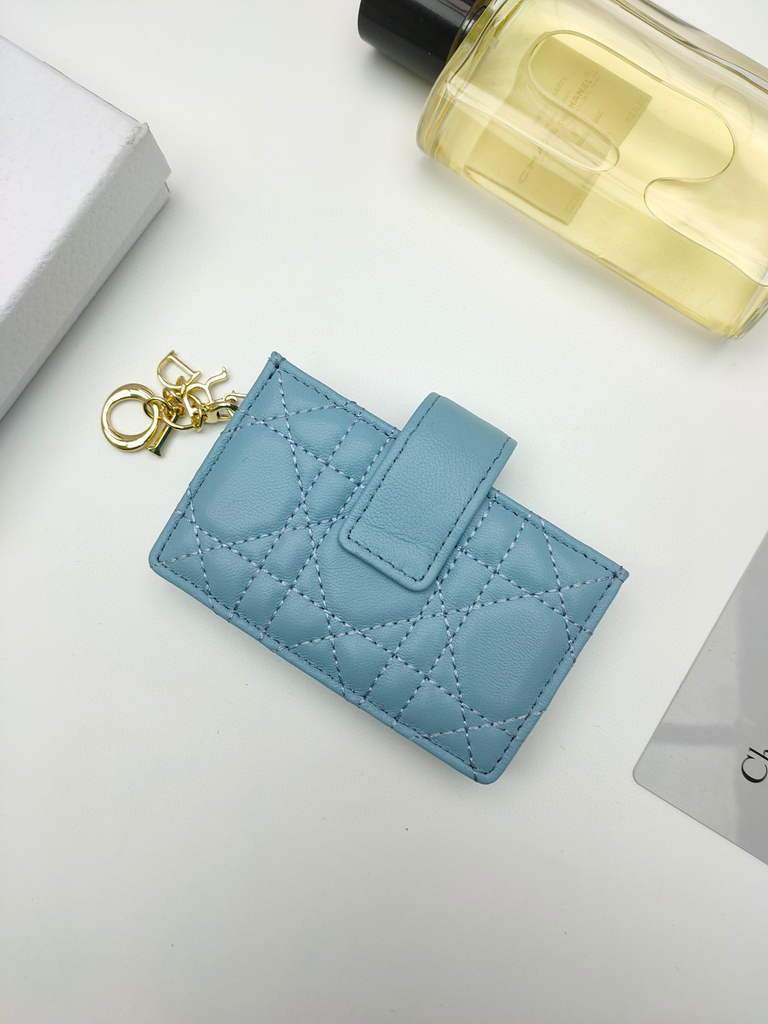 Dior S0074 Wallet Lady dior 5-Gusset card holder Sky Blue - shop2bag